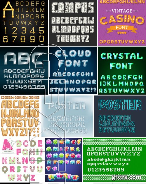 Stock Vectors - Alphabet 9, 25xEPS