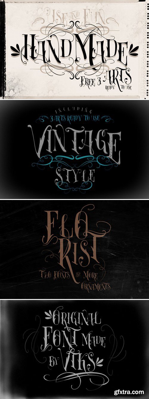 CM - Florist Font by VTKS + 4 arts