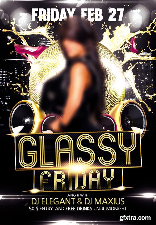 Glassy Friday Flyer PSD Template