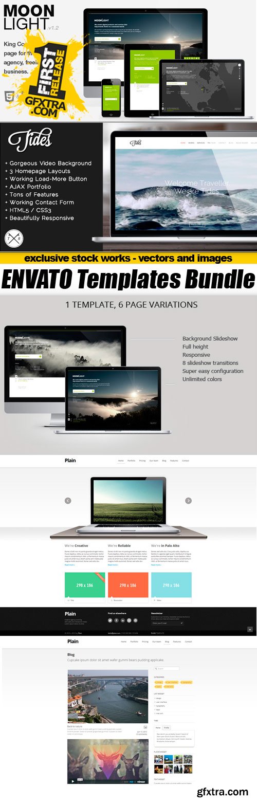 3 Envato HTML Templates Bundle