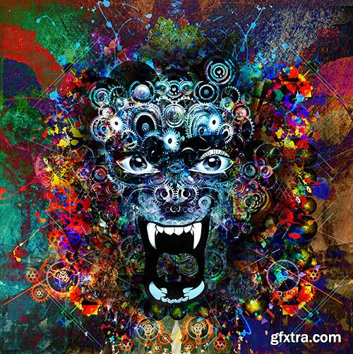 Abstract Faces Backgrounds - 25x JPEG