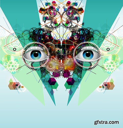 Abstract Faces Backgrounds - 25x JPEG