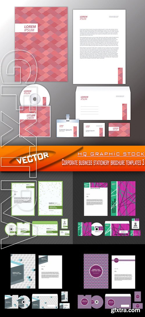 Stock Vector - Corporate business stationery brochure templates 3