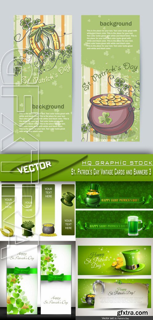 Stock Vector - St. Patrick's Day Vintage Cards and Banners 3