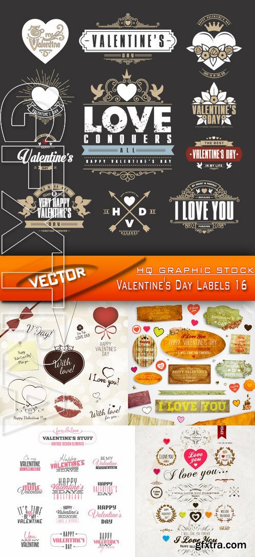 Stock Vector - Valentine's Day Labels 16