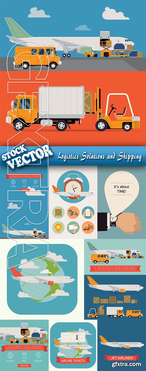 Stock Vector - Logistics Solutions and Shipping