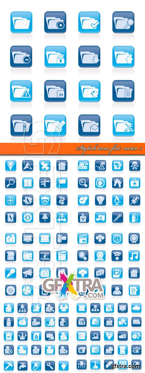 Stylish icons flat vector 5