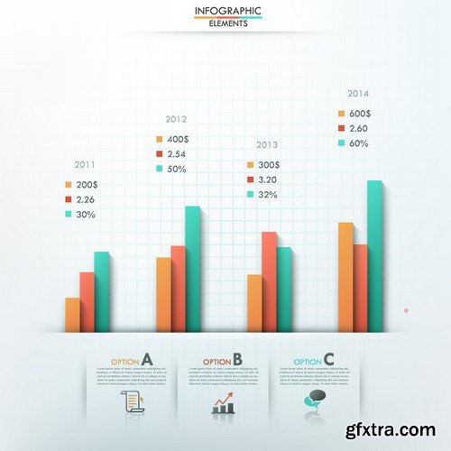 Stock Vectors - 3D Infographic Chart 9, 25xEPS