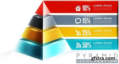 Stock Vectors - 3D Infographic Chart 9, 25xEPS