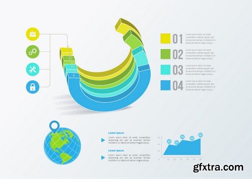 Stock Vectors - 3D Infographic Chart 9, 25xEPS