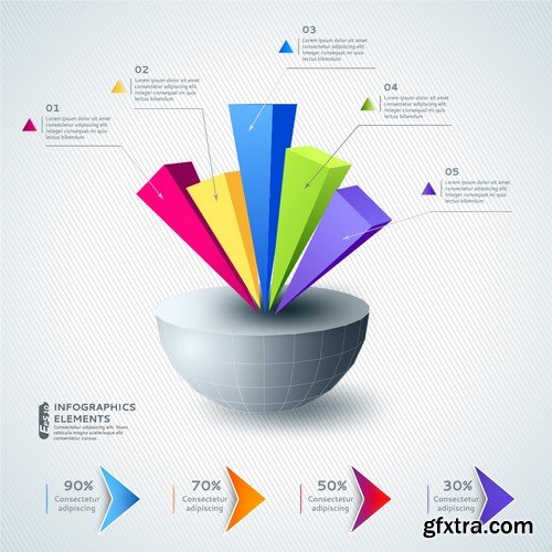 Stock Vectors - 3D Infographic Chart 9, 25xEPS