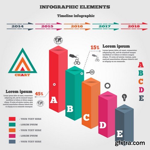 Stock Vectors - 3D Infographic Chart 9, 25xEPS