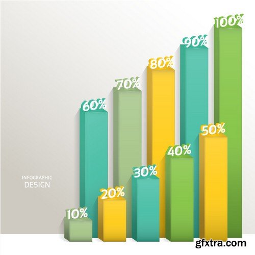 Stock Vectors - 3D Infographic Chart 9, 25xEPS