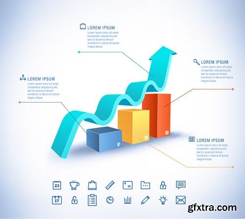 Stock Vectors - 3D Infographic Chart 9, 25xEPS