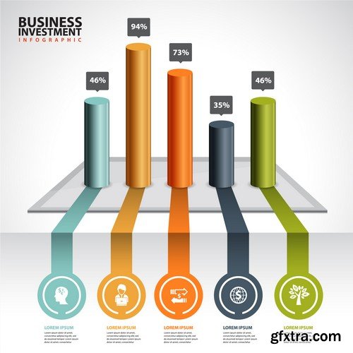 Stock Vectors - 3D Infographic Chart 9, 25xEPS