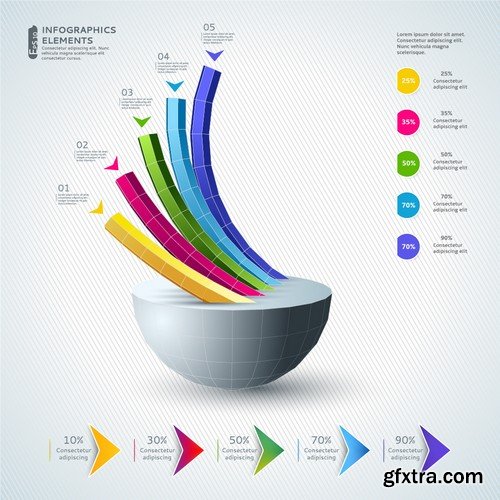 Stock Vectors - 3D Infographic Chart 9, 25xEPS