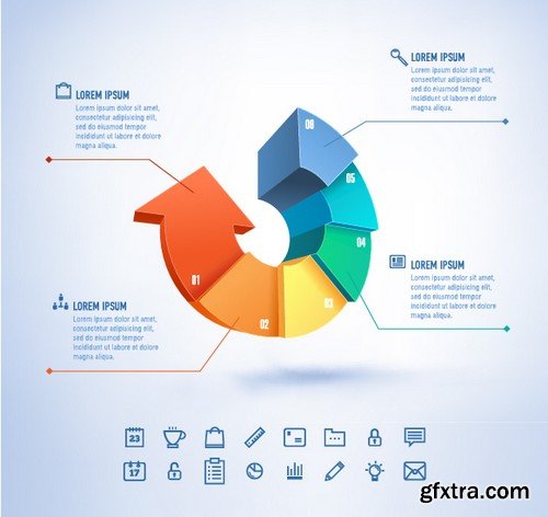 Stock Vectors - 3D Infographic Chart 9, 25xEPS