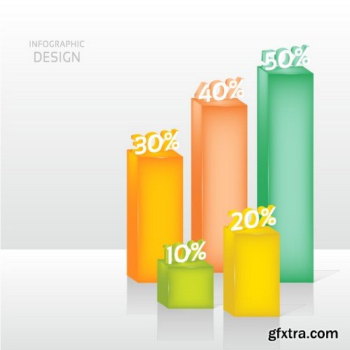 Stock Vectors - 3D Infographic Chart 9, 25xEPS