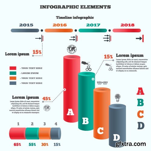 Stock Vectors - 3D Infographic Chart 9, 25xEPS