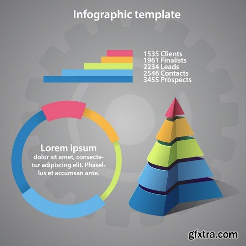 Stock Vectors - 3D Infographic Chart 9, 25xEPS