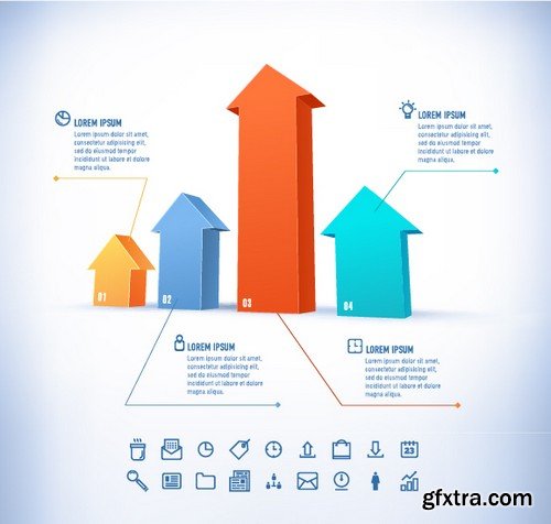 Stock Vectors - 3D Infographic Chart 9, 25xEPS