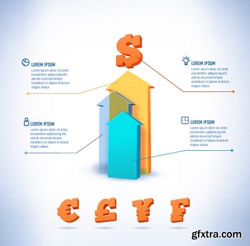 Stock Vectors - 3D Infographic Chart 9, 25xEPS