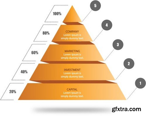 Stock Vectors - 3D Infographic Chart 9, 25xEPS