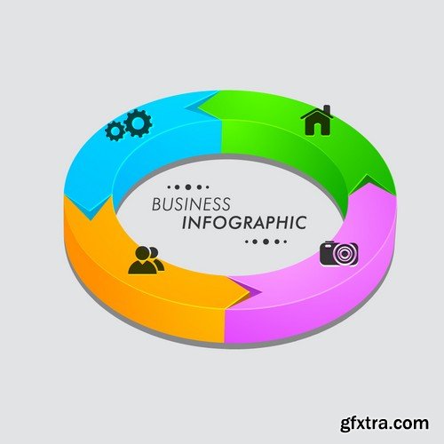 Stock Vectors - 3D Infographic Chart 9, 25xEPS