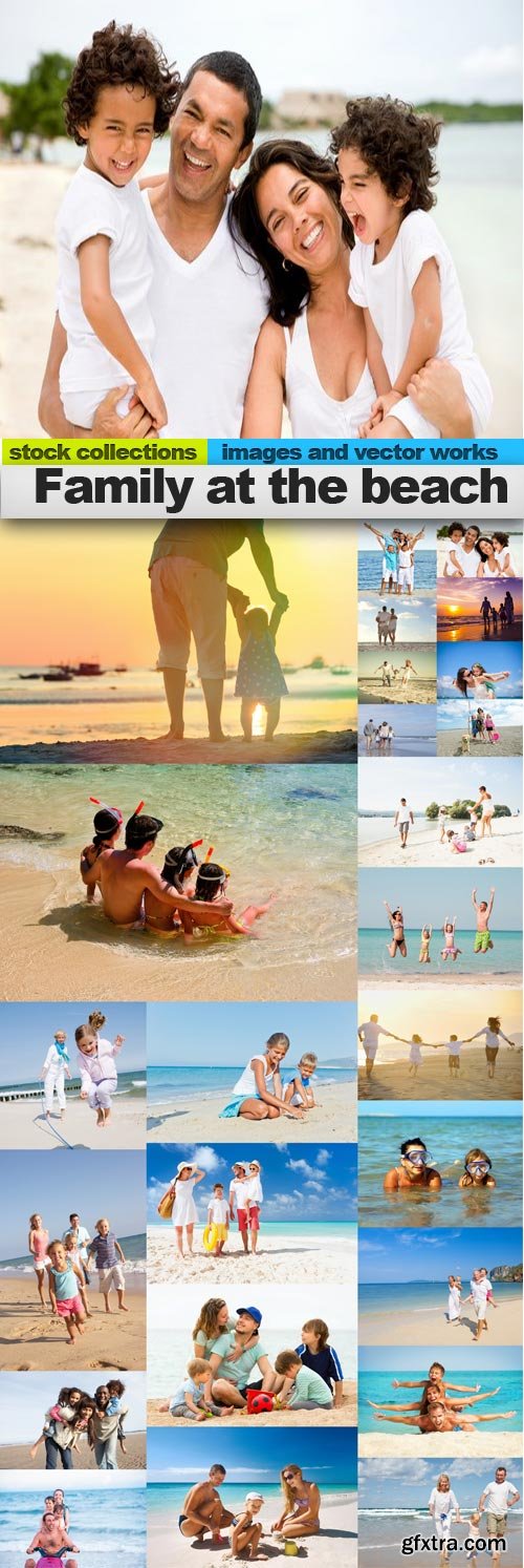 Family at the beach, 25 x UHQ JPEG