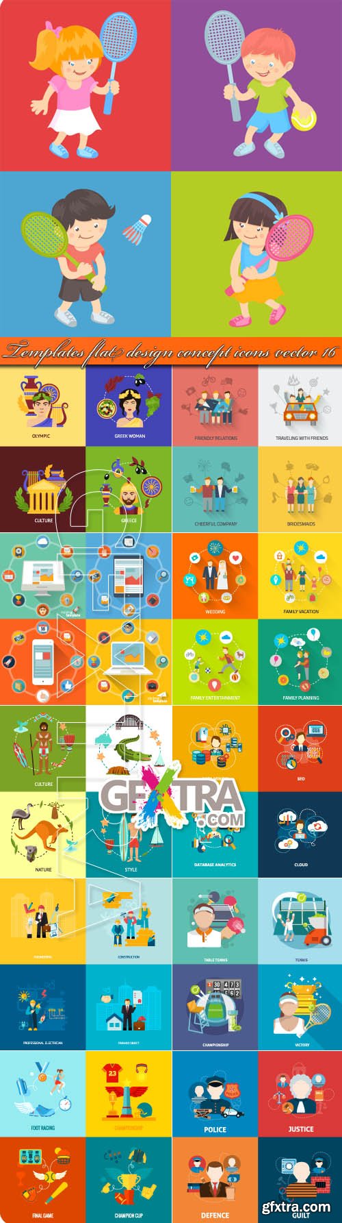 Templates flat design concept icons vector 16