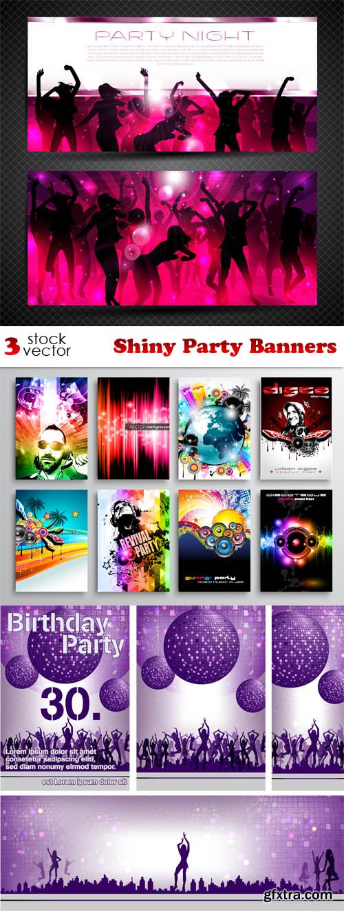 Vectors - Shiny Party Banners