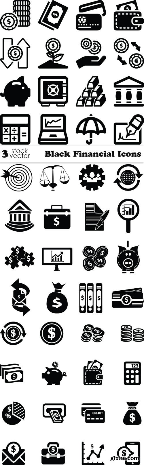 Vectors - Black Financial Icons