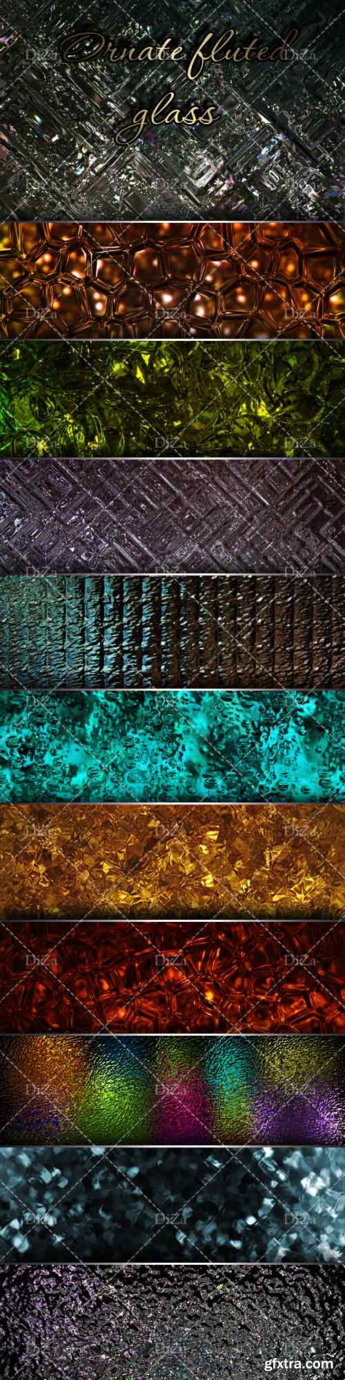 Ornate fluted glass textures