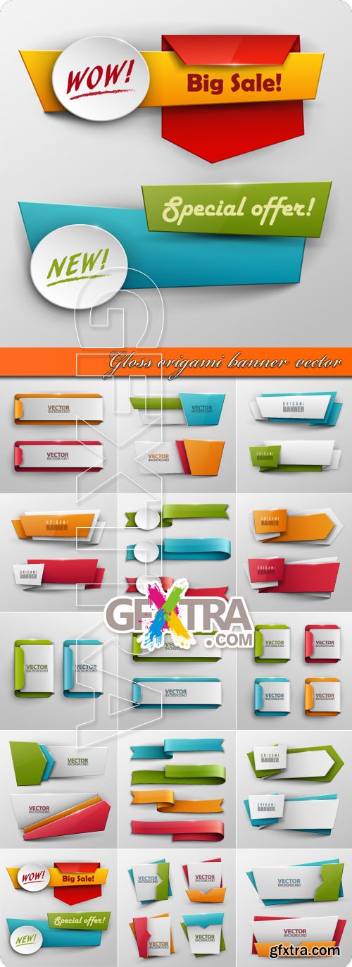 Gloss origami banner vector