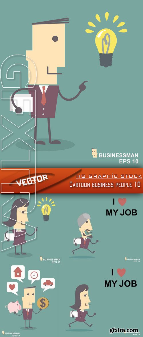 Stock Vector - Cartoon business people 10