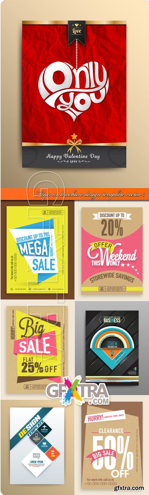 Flyer or brochure design template vector 3