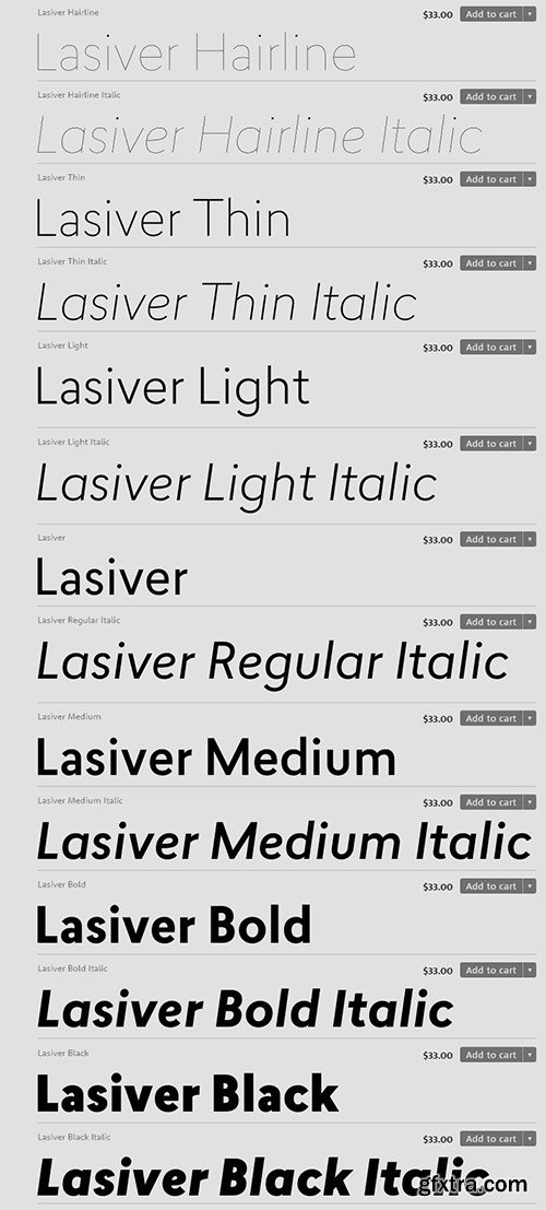 Lasiver - Simple & Dynamic Type Family 14xOTF $170