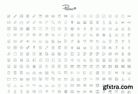 Picons Thin – 500 Modern Line Icons