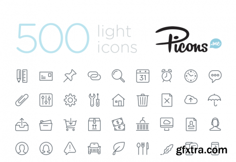 Picons Thin – 500 Modern Line Icons