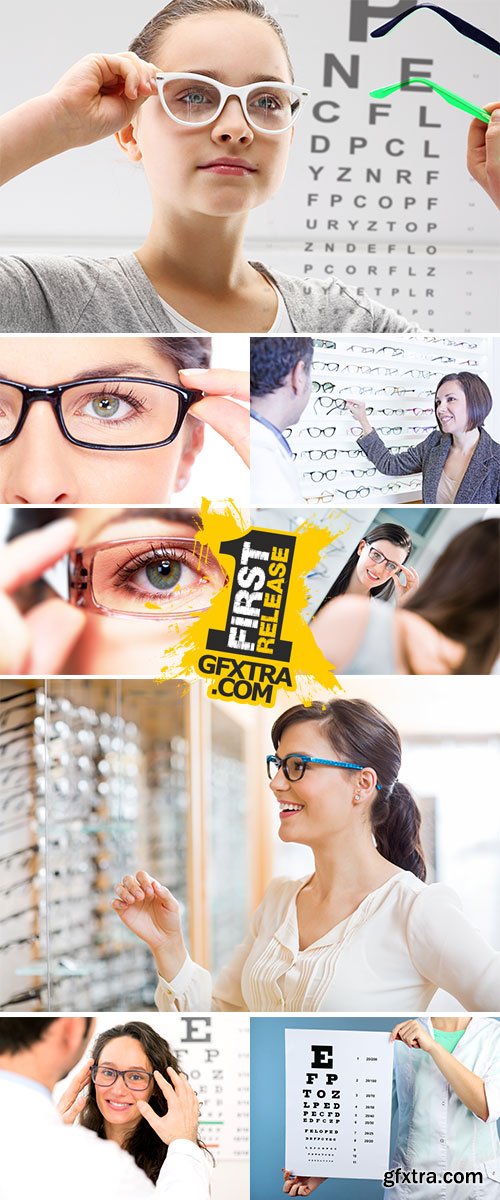 Stock Photo Portrait of a girl at an ophthalmologist