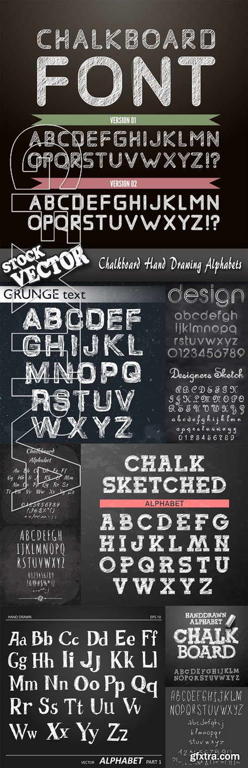 Stock Vector - Chalkboard Hand Drawing Alphabets