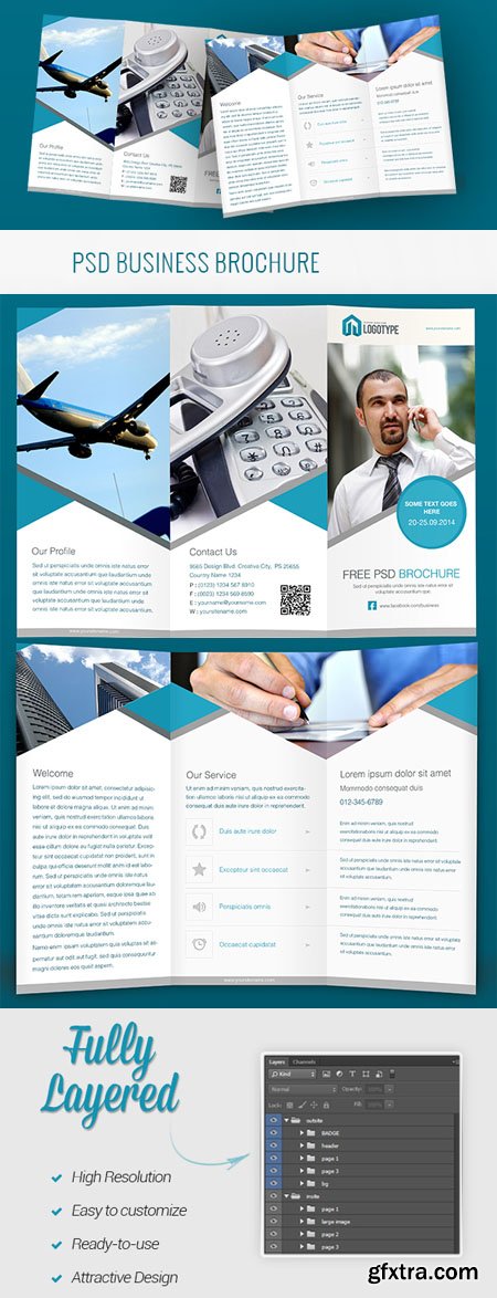 Clean and Elegant Business Brochure in PSD