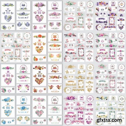 Collection of different wedding invitation cards #3-25 Eps