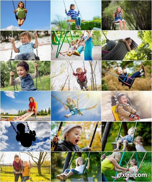 Collection of children on a swing 25 HQ Jpeg