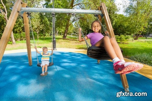 Collection of children on a swing 25 HQ Jpeg