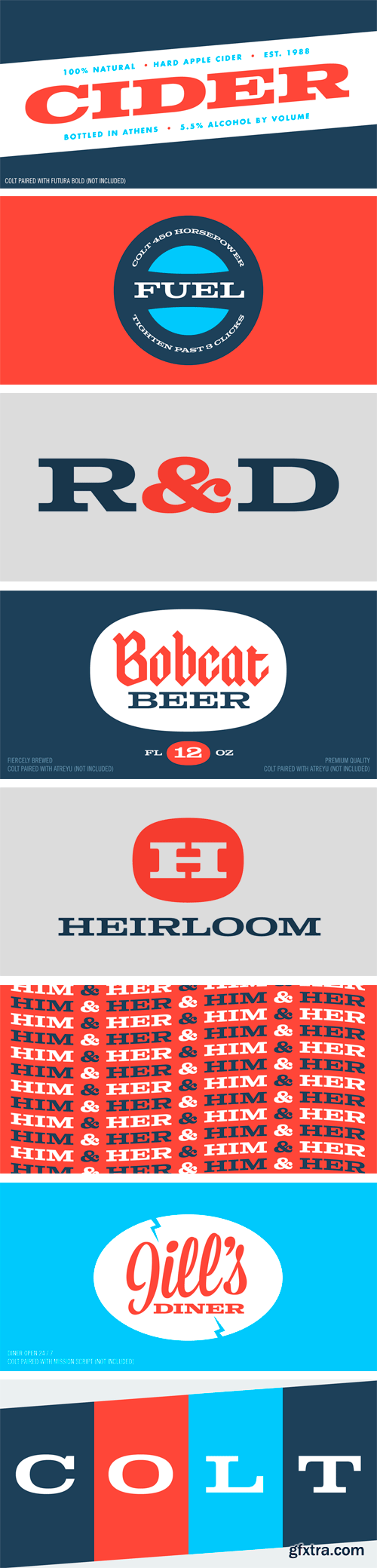 Colt Font Family - 6 Font $49