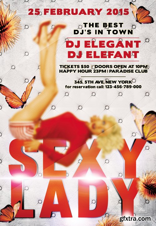 Sexy Lady Club Flyer PSD Template