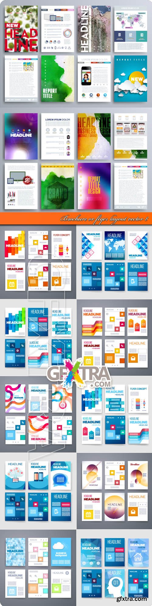 Brochure or flyer layout vector 8