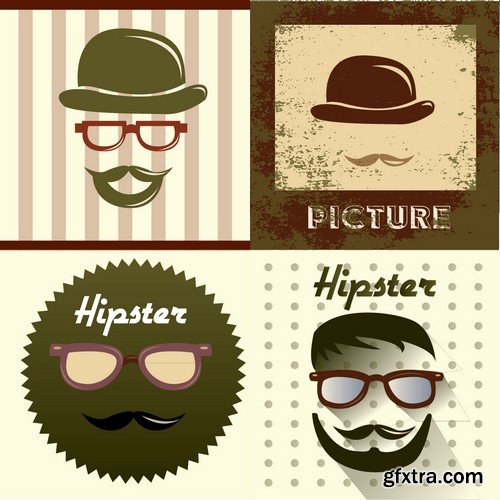 Stock Vectors - Hipster 4, 28xEPS