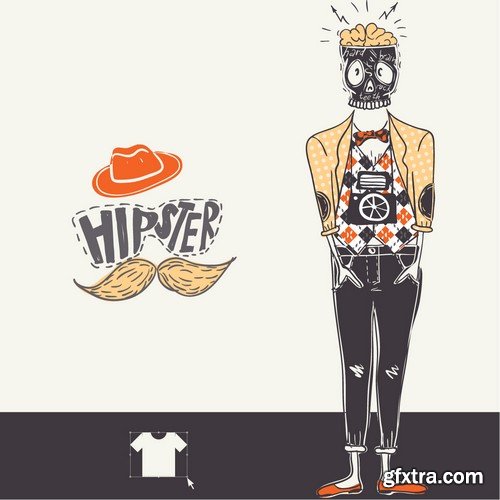 Stock Vectors - Hipster 4, 28xEPS